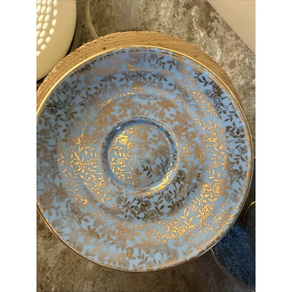 George Jones & Sons JON158 England Tea Cup/Saucer Gold Floral Lace Footed RARE 2 - Picture 9 of 15